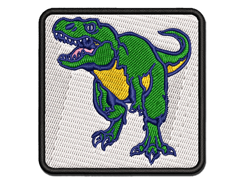 Tyrannosaurus Rex T-Rex Dinosaur on the Hunt Multi-Color Embroidered Iron-On or Hook & Loop Patch Applique