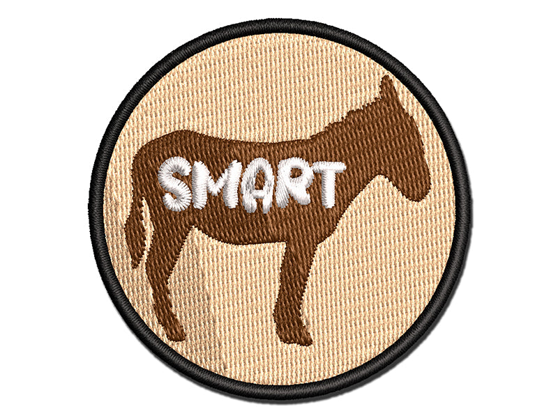 Donkey Smart Ass Silhouette Solid Multi-Color Embroidered Iron-On or Hook & Loop Patch Applique