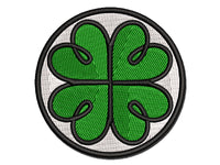 Four Leaf Lucky Clover Tribal Celtic Knot Multi-Color Embroidered Iron-On or Hook & Loop Patch Applique