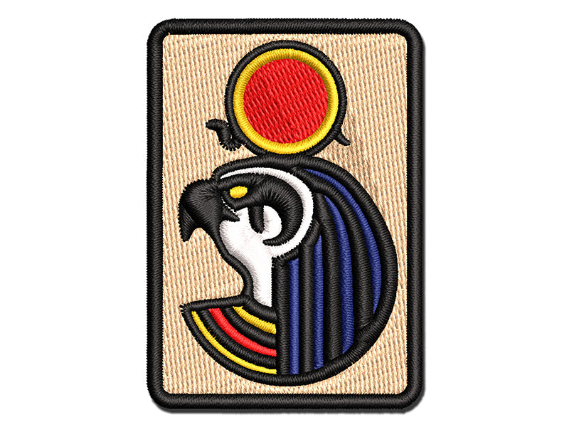 Ra Head Egyptian God of the Sun Multi-Color Embroidered Iron-On or Hook & Loop Patch Applique