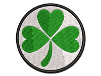 Three Leaf Clover Shamrock Multi-Color Embroidered Iron-On or Hook & Loop Patch Applique
