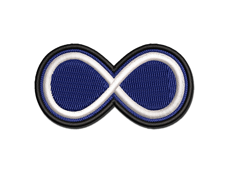 Infinity Symbol Outline Multi-Color Embroidered Iron-On or Hook & Loop Patch Applique