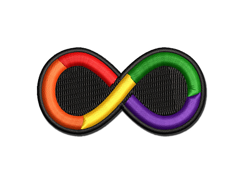 Infinity Symbol Solid Multi-Color Embroidered Iron-On or Hook & Loop Patch Applique