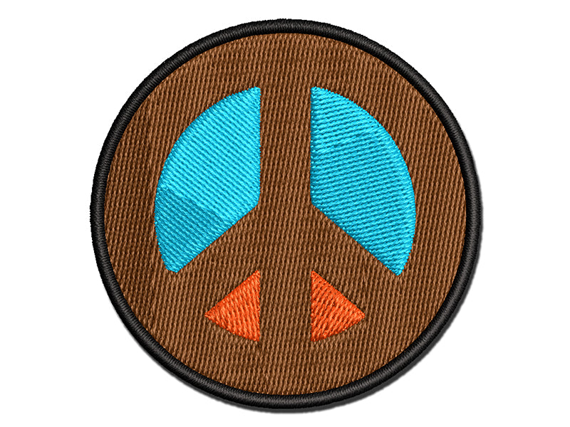 Peace Symbol Bold Multi-Color Embroidered Iron-On or Hook & Loop Patch Applique