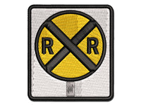 Railroad Crossing Train Multi-Color Embroidered Iron-On or Hook & Loop Patch Applique