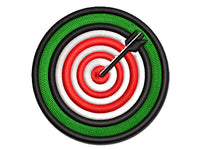 Archery Target Bullseye with Arrow Multi-Color Embroidered Iron-On or Hook & Loop Patch Applique