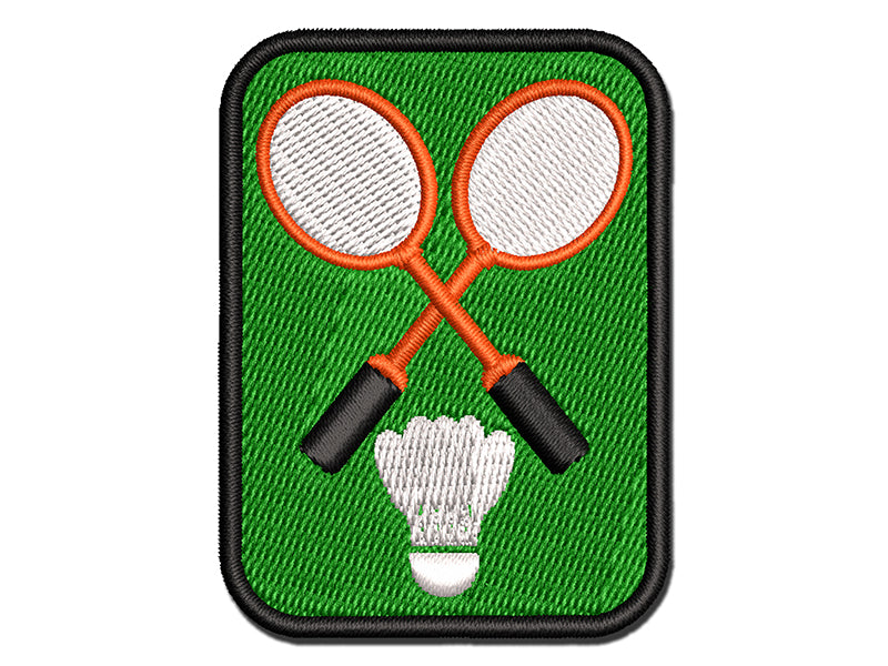 Badminton Rackets and Shuttlecock Birdy Multi-Color Embroidered Iron-On or Hook & Loop Patch Applique