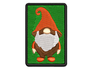 Cute Bearded Garden Gnome Multi-Color Embroidered Iron-On or Hook & Loop Patch Applique