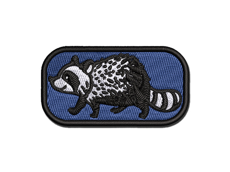 Cute Raccoon Walking Multi-Color Embroidered Iron-On or Hook & Loop Patch Applique