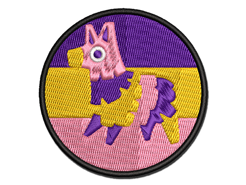 Fiesta Donkey Party Pinata Multi-Color Embroidered Iron-On or Hook & Loop Patch Applique