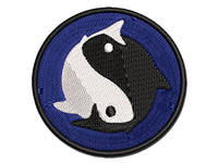 Yin and Yang Koi Fish Multi-Color Embroidered Iron-On or Hook & Loop Patch Applique