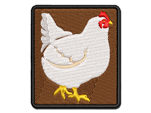 Plump Strutting Hen Chicken Multi-Color Embroidered Iron-On or Hook & Loop Patch Applique