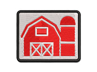 Farm Barn with Silo Multi-Color Embroidered Iron-On or Hook & Loop Patch Applique