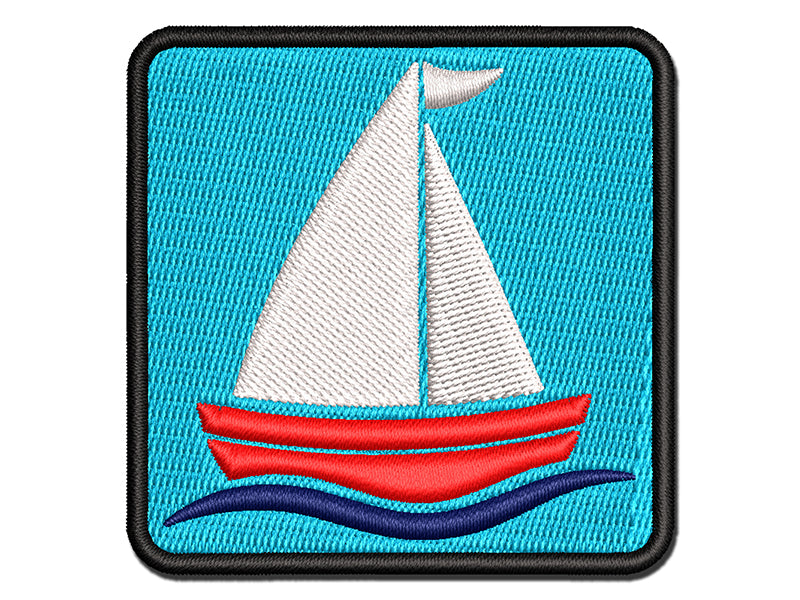 Sailing Sailboat Multi-Color Embroidered Iron-On or Hook & Loop Patch Applique