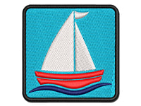 Sailing Sailboat Multi-Color Embroidered Iron-On or Hook & Loop Patch Applique