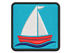 Sailing Sailboat Multi-Color Embroidered Iron-On or Hook & Loop Patch Applique