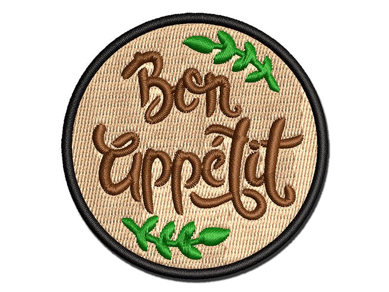 Bon Appetit Kitchen Multi-Color Embroidered Iron-On or Hook & Loop Patch Applique
