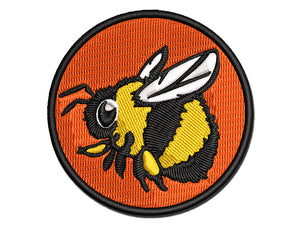 Cute Chubby Bumblebee Bee Insect Multi-Color Embroidered Iron-On or Hook & Loop Patch Applique