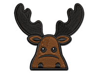 Peeking Moose Multi-Color Embroidered Iron-On or Hook & Loop Patch Applique