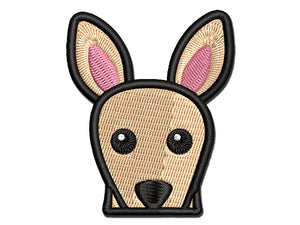 Peeking Kangaroo Multi-Color Embroidered Iron-On or Hook & Loop Patch Applique