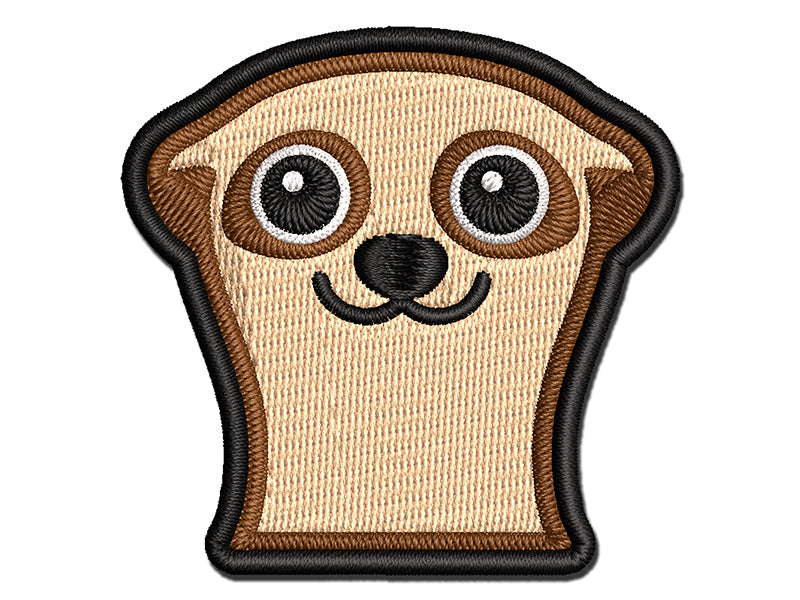 Peeking Meerkat Multi-Color Embroidered Iron-On or Hook & Loop Patch Applique