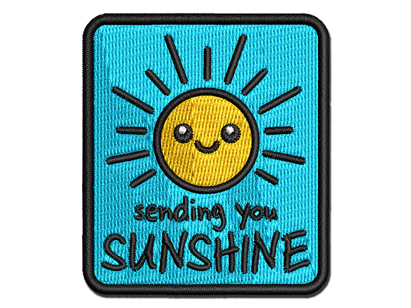 Sending You Sunshine Multi-Color Embroidered Iron-On or Hook & Loop Patch Applique