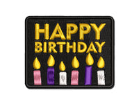 Happy Birthday Candles Fun Celebration Multi-Color Embroidered Iron-On or Hook & Loop Patch Applique