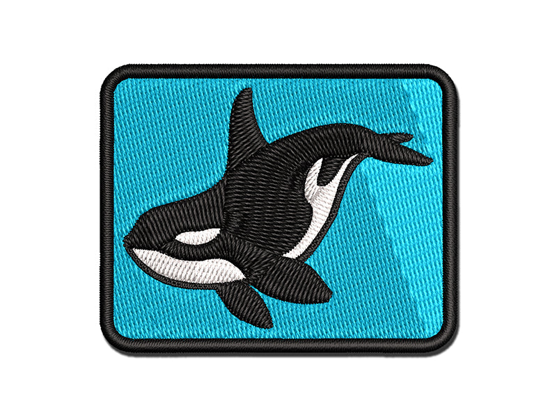 Majestic Orca Killer Whale Multi-Color Embroidered Iron-On or Hook & Loop Patch Applique