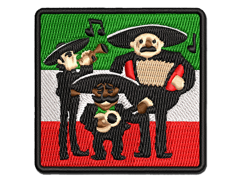 Mariachi Band Mexican Musical Group Multi-Color Embroidered Iron-On or Hook & Loop Patch Applique