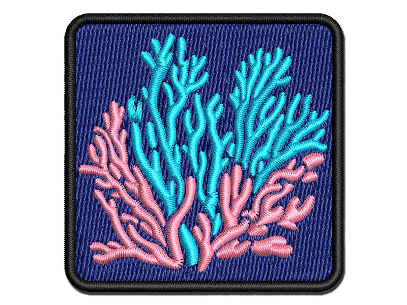 Coral Reef Ocean Multi-Color Embroidered Iron-On or Hook & Loop Patch Applique