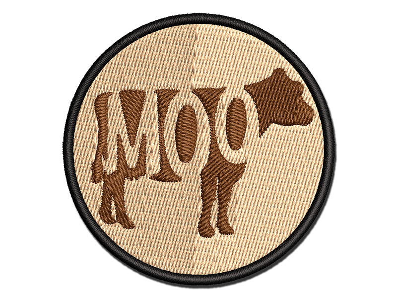 Cow Moo Farm Animal Multi-Color Embroidered Iron-On or Hook & Loop Patch Applique