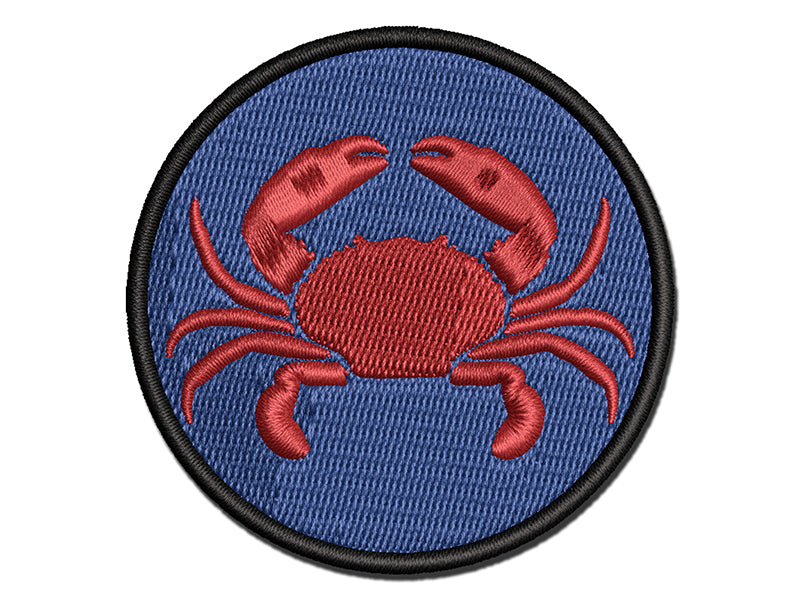 Crab Beach Ocean Multi-Color Embroidered Iron-On or Hook & Loop Patch Applique