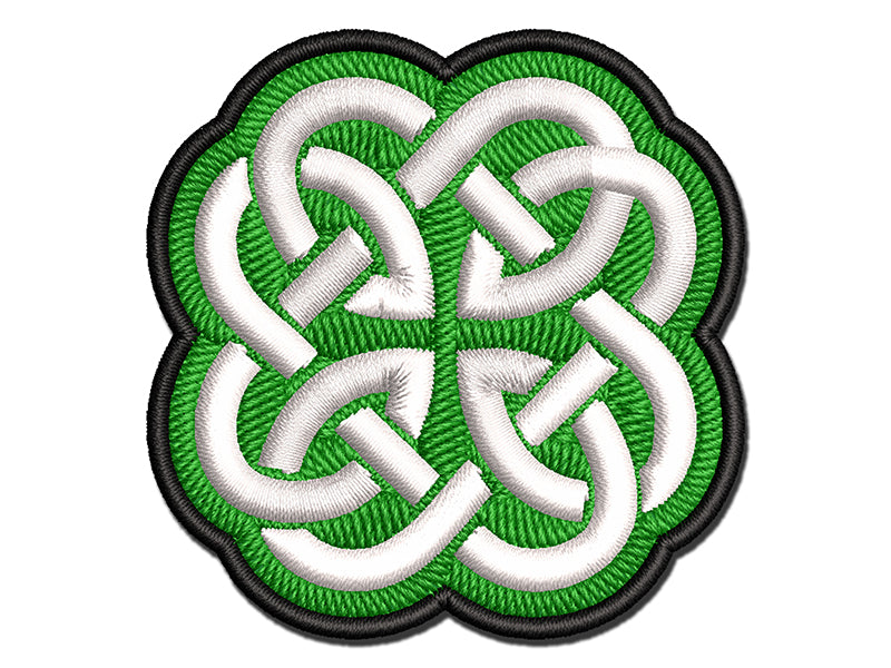Clover Irish Celtic Knot Multi-Color Embroidered Iron-On or Hook & Loop Patch Applique