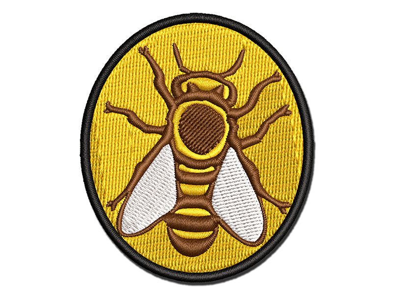 European Honey Bee Insect Beekeeping Multi-Color Embroidered Iron-On or Hook & Loop Patch Applique