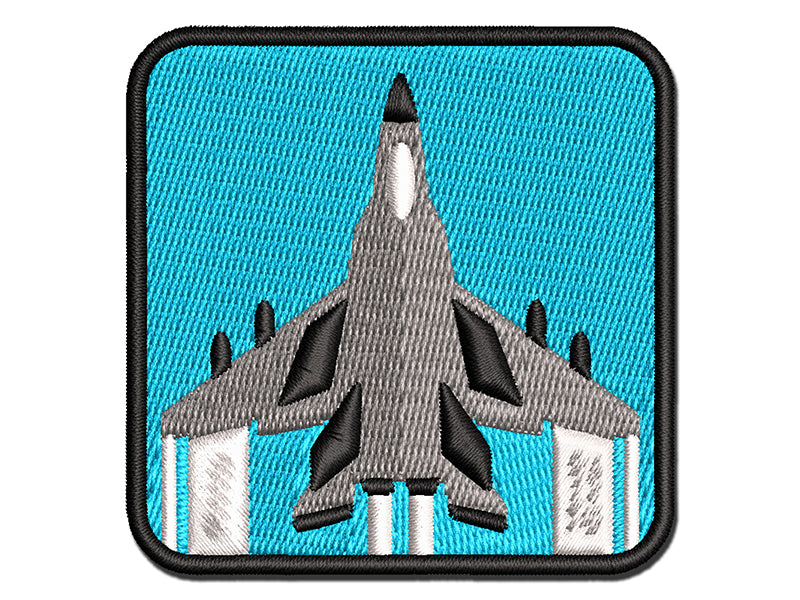 Fighter Jet War Plane Combat Vehicle with Missiles Multi-Color Embroidered Iron-On or Hook & Loop Patch Applique
