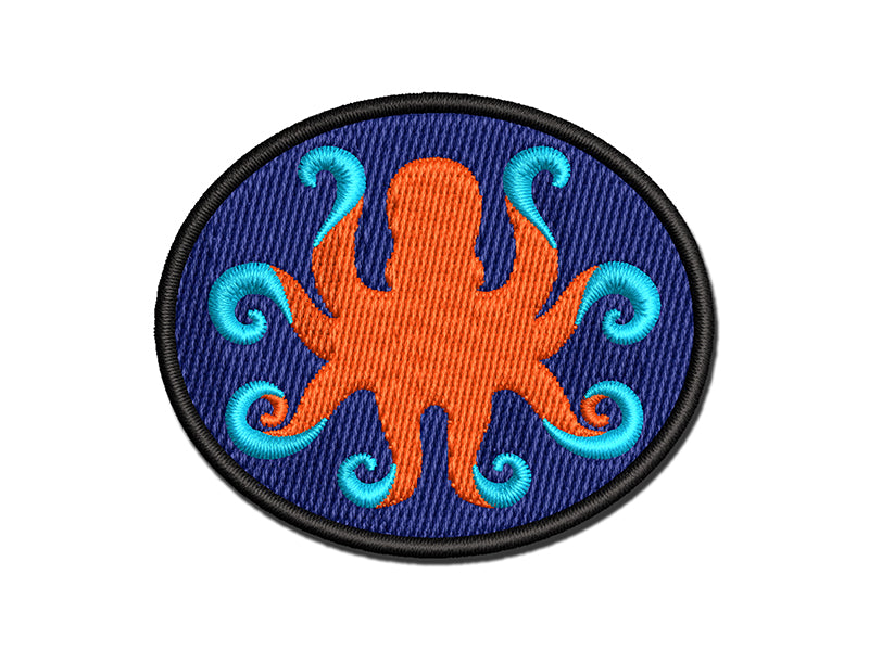Octopus with Twisting Tentacle Arms Multi-Color Embroidered Iron-On or Hook & Loop Patch Applique