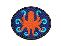 Octopus with Twisting Tentacle Arms Multi-Color Embroidered Iron-On or Hook & Loop Patch Applique