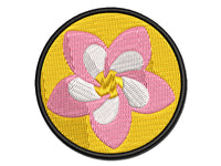 Plumeria Beautiful Tropical Spiral Flower Multi-Color Embroidered Iron-On or Hook & Loop Patch Applique