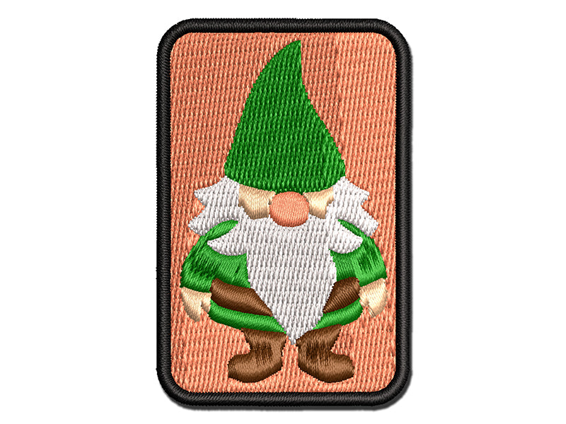 Whimsical Little Garden Gnome Multi-Color Embroidered Iron-On or Hook & Loop Patch Applique