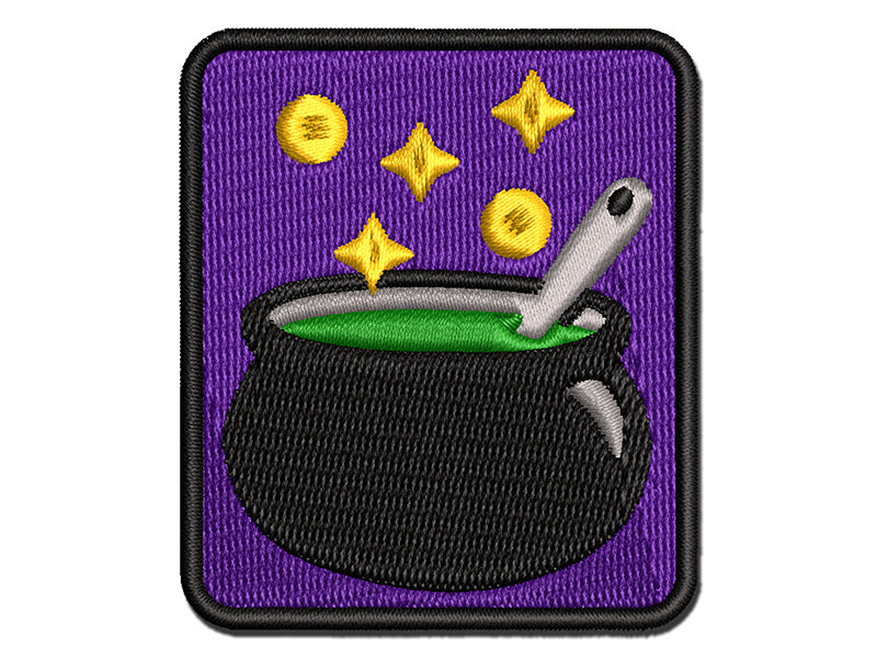 Witch's Bubbling Cauldron Magic Halloween Multi-Color Embroidered Iron-On or Hook & Loop Patch Applique