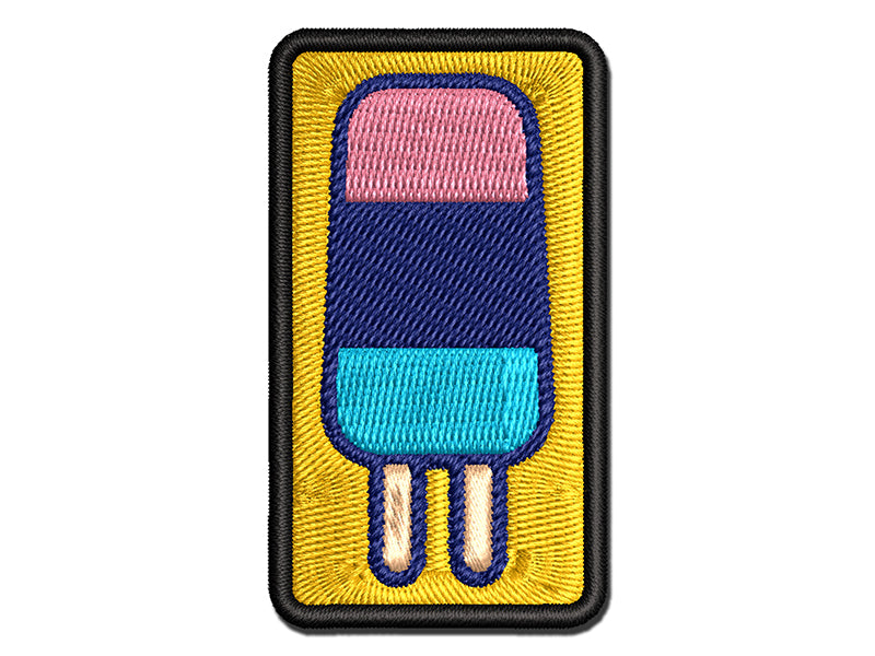 Layered Ice Cream Bar Frozen Treat Popsicle Multi-Color Embroidered Iron-On or Hook & Loop Patch Applique