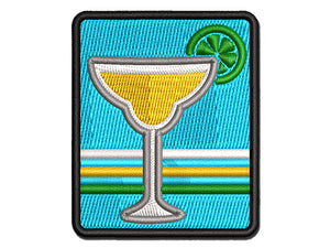Margarita Cocktail with Lime Multi-Color Embroidered Iron-On or Hook & Loop Patch Applique