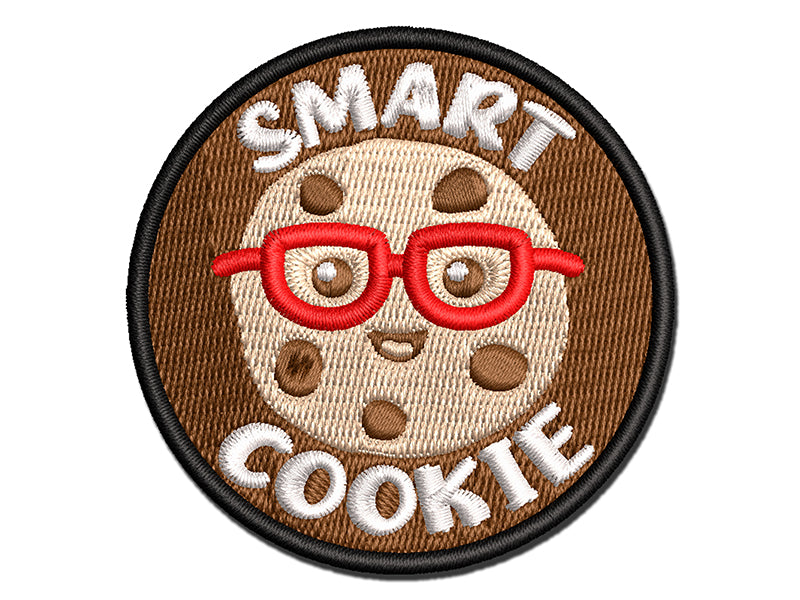 Smart Cookie with Glasses Teacher Multi-Color Embroidered Iron-On or Hook & Loop Patch Applique