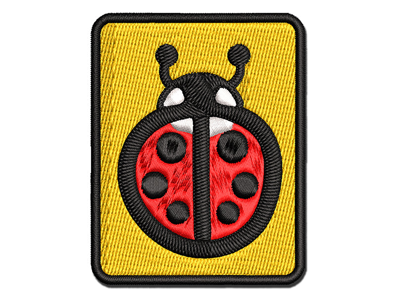 Cartoony Ladybug Multi-Color Embroidered Iron-On or Hook & Loop Patch Applique