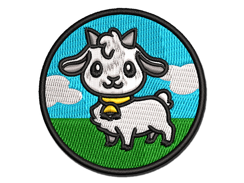 Darling Goat Farm Animal Multi-Color Embroidered Iron-On or Hook & Loop Patch Applique