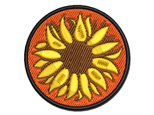 Fancy Blooming Sunflower Flower Multi-Color Embroidered Iron-On or Hook & Loop Patch Applique