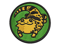 Fat Cute Bearded Dragon Lizard Reptile Multi-Color Embroidered Iron-On or Hook & Loop Patch Applique