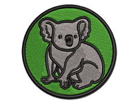 Koala Bear Sitting Multi-Color Embroidered Iron-On or Hook & Loop Patch Applique