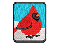 Puffy Cardinal Bird Multi-Color Embroidered Iron-On or Hook & Loop Patch Applique