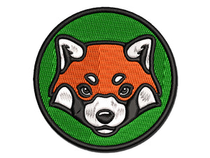 Red Panda Face Multi-Color Embroidered Iron-On or Hook & Loop Patch Applique